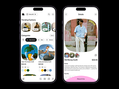 Trendora — UI/UX For Fashion e-commerce app design app design apparel shopping app clothing app design ecommerce app ecommerce ui fashion app fashion ecommerce fashion mobile app fashion tech fashion ux minimal design mobile app mobile app ui online shopping personalized shopping product design responsive design smart shopping app uiux design waxyweb