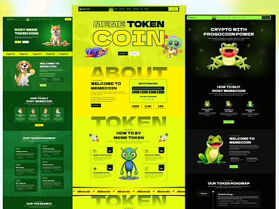 MemeCoin ICO & Crypto Figma Template crypto currency dogycoin figma frogy frontend memcoin meme ui website