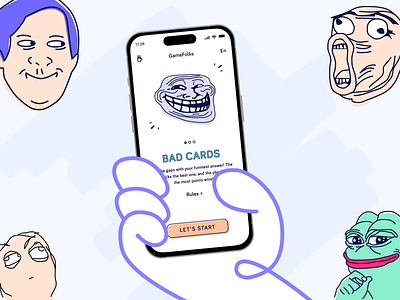 Bad Cards app brand branding design gameapp gamebrand graphic design illustration logo marketing ui uiux uxui design vector webdesign