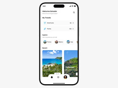 Document Travels and Parties experience country desination ecommerce explore figma fun graphic design home mobile party profile search travel ui uidesign ux