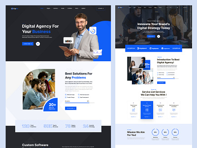 Digiline - Consulting Agency Figma Template agency business figma graphic design home page landing apge staffing services ui website