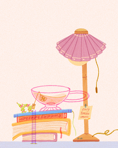 how I feel today art artwork book bookmark design fairy glass handwriting illust illustration interior ipad lamp memo photoshop tea teabag texture tweetyheather 램프