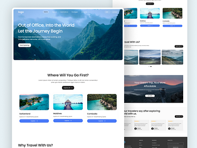 Travel Website – Responsive Landing Page Design cleanui creativedesign dashboarddesign designsystem figmadesign interactiondesign minimaldesign mobileappdesign moderndesign productdesign prototype responsivedesign ui uidesign uiuxdesign userexperience userinterface uxdesign uxresearch webdesign