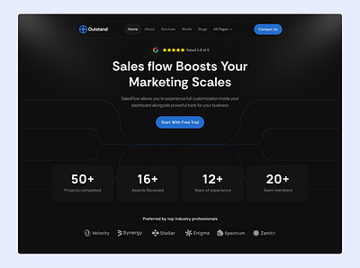 Saas Landing Page banking website design business dashboard figma uiux fintech design fintech landing page framer template graphic design landing page landing page design management product design saas website design sales software ui design web web app webdesgin website