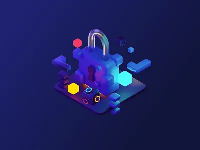 Locked Account illustration 3d illustration 3d model ai tutor blender forgot password hero image illustration lms lock locked account web app website hero website illustration