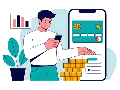 Banking and payment concept vector illustration app banking branding card design graphic design illustration logo mobile payment software ui ux vector web