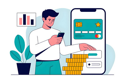 Banking and payment concept vector illustration app banking branding card design graphic design illustration logo mobile payment software ui ux vector web