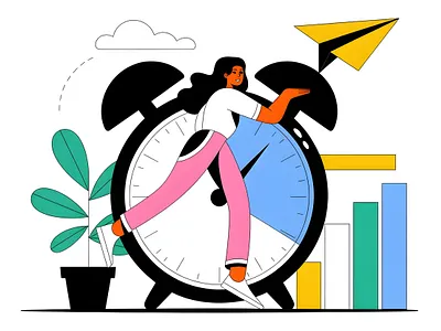 Time management concept vector illustration animation app brand branding colorful design graphic design illustration logo management motion graphics software ui ux vector