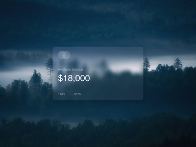 Credit card UI glassmorphism ui