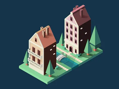 Isometry “Amsterdam” 2dart digitalart illustration изометрическаяиллюстрация изометриядизайн объемнаяграфика