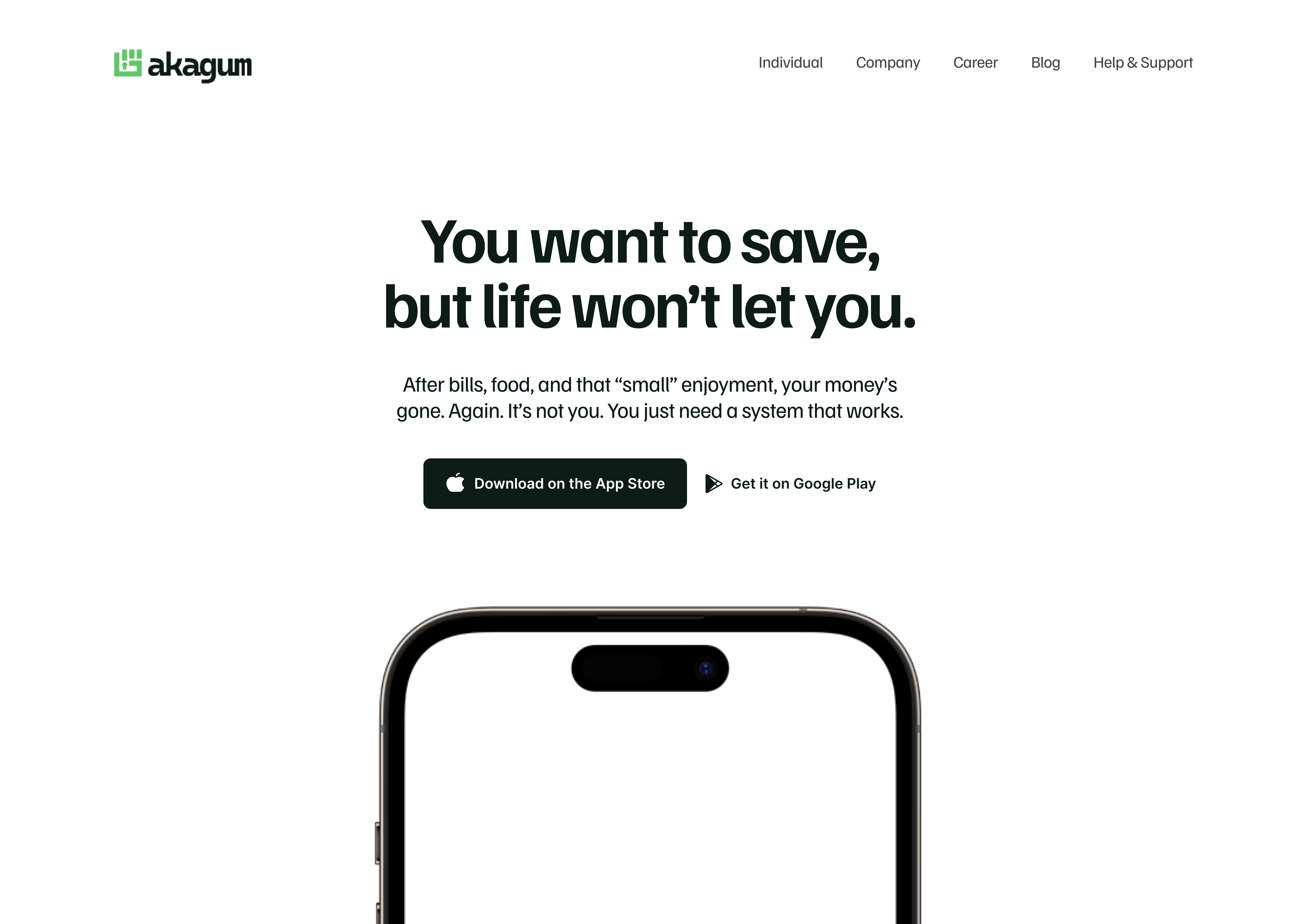 Landing Page Design and Animation for a Mobile Savings App clean design dribbble landingpagedesign saaslandingpage startup startupfounder ui webdesign
