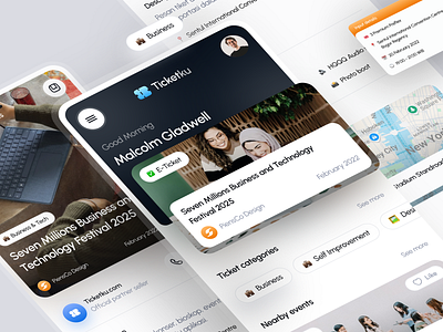 Ticket app - Modern Minimal 2022 style 3d animation branding graphic design logo motion graphics ui