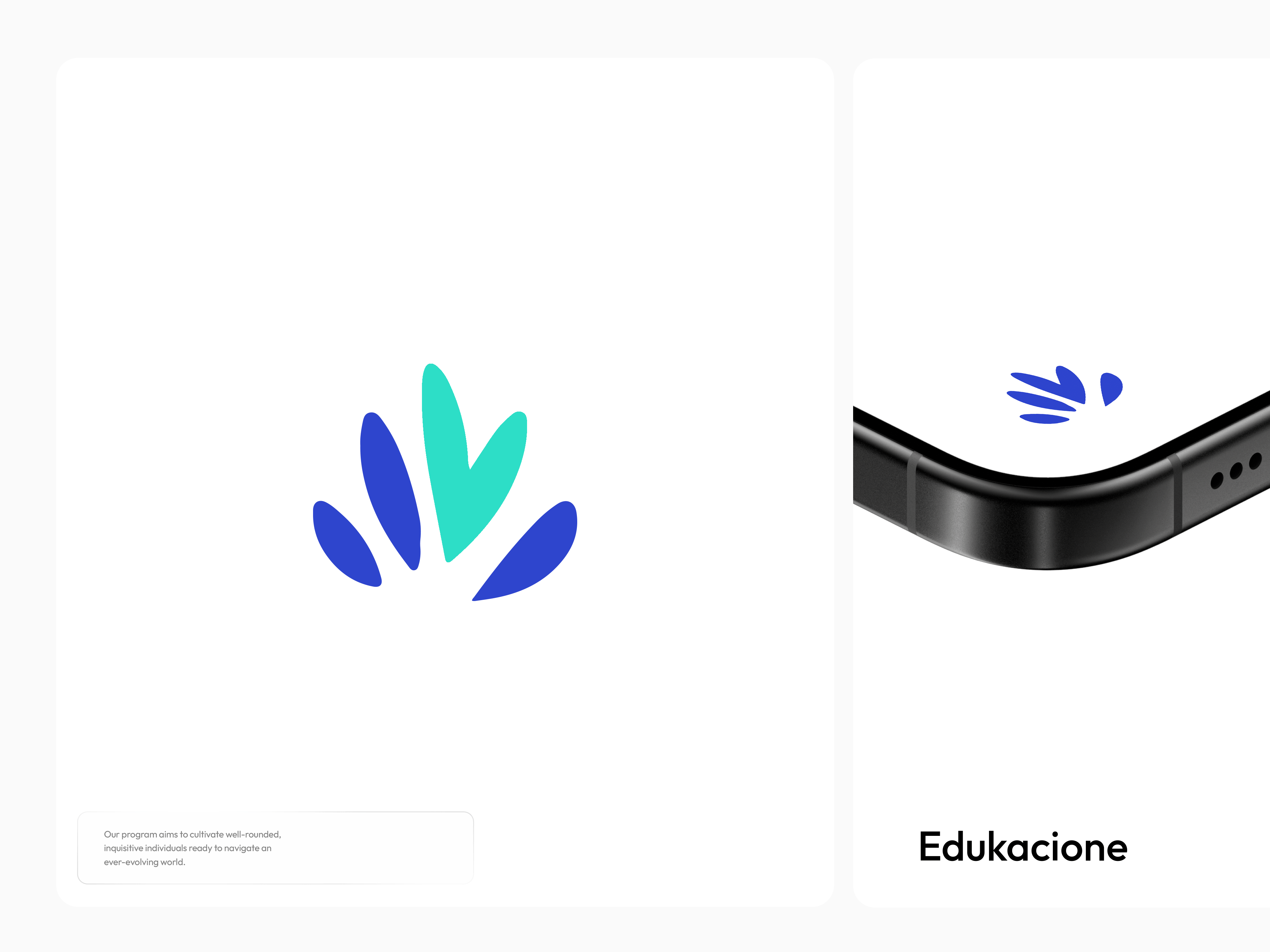 Edukacione - Visual Identity for Children's Education blue branding care colors design design art designer education flower hands heart identity illustration logo logodesign logos organic petal ui yellow