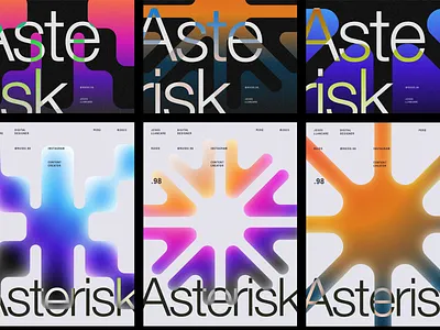 Gradient-Driven Modular Identity System abstract identity asterisk concept brand exploration content creator creative posters design language digital presence dynamic graphics experimental grid fluid composition futuristic style gradient branding layout modern typography modular design modular identity system neo branding portfolio shot vibrant visuals visual system