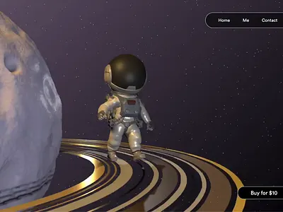 Landing Page for the Astronaut Developer 3d animation landing page ui