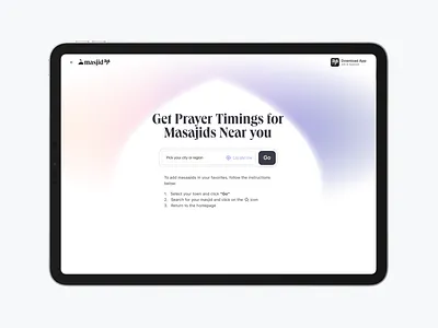 Masjid 247: Finding Mosques Near You address animation app branding cards community faith hiportfolio input islam list masjid mosque motion graphics muslim namaz prayer search timing