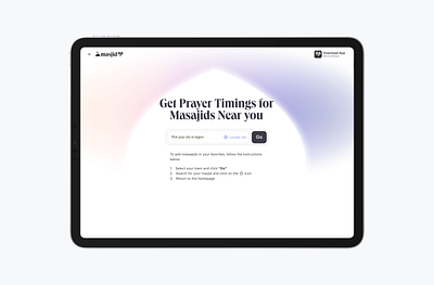 Masjid 247: Finding Mosques Near You address animation app branding cards community faith hiportfolio input islam list masjid mosque motion graphics muslim namaz prayer search timing