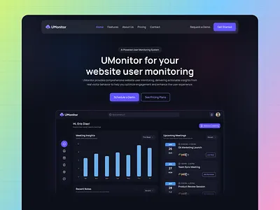 Ai Powered User Monitoring Platform ai powered website app app landing branding design graphic design illustration landing page saas saas landing ui ux web design website website design