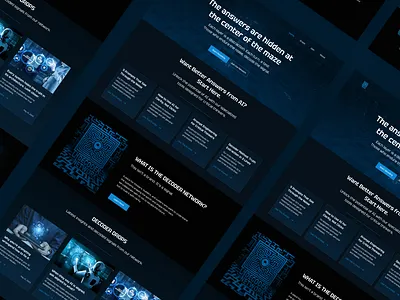 Landing page UI design for "The Decoder Network" ai dark digital experience figma homepage landing page ui user user interface ux web web design