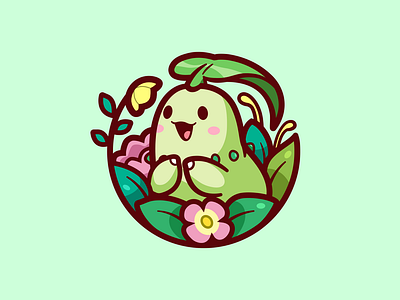 Chikorita animal chikorita cpuentes cute design fanart flowers game icon kawaii leaf love nintendo pokeball pokemon smile