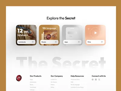 Footer Section Minimal UI Design For A Book Landing Page book bright colors footer graphic design landing page ui web ui