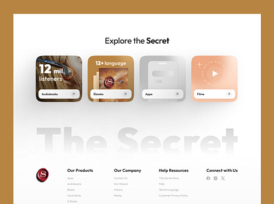 Footer Section Minimal UI Design For A Book Landing Page book bright colors footer graphic design landing page ui web ui