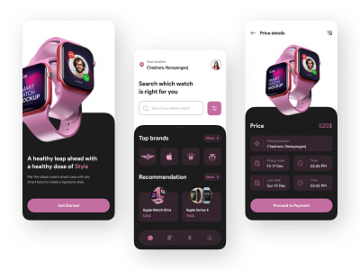 Smart watch collection app app design figma ui