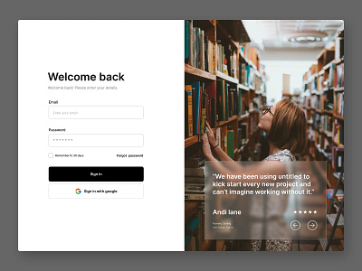 Sign In figma landing page library ui web design