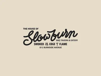 Slowburn Typography Design bbq beef brand branding clean design font food graphic identity lettering logo merch merchandise simple type typography vintage visual
