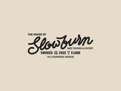 Slowburn Typography Design bbq beef brand branding clean design font food graphic identity lettering logo merch merchandise simple type typography vintage visual