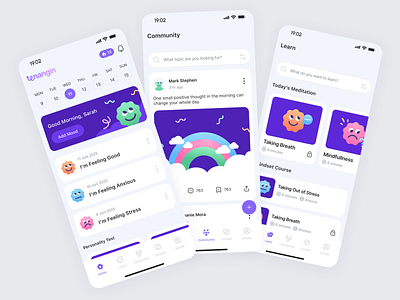 Tenangin – Mental Wellness App breath genz graphic design health mental mindset mobile mobileapp peace psychology ui uiux ux wealth