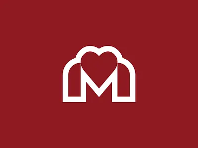 Letter m with love/ heart logo art branding clean cloud logo graphic design icon lettering logo logo art love m m letter m logo minimal modern symbol unique