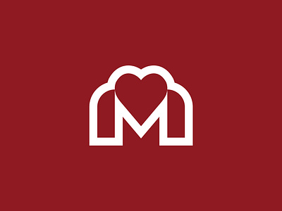 Letter m with love/ heart logo art branding clean cloud logo graphic design icon lettering logo logo art love m m letter m logo minimal modern symbol unique
