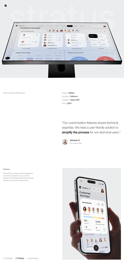 Stratus CRM - SaaS & UX UI Design app design crm dashboard design ui ux