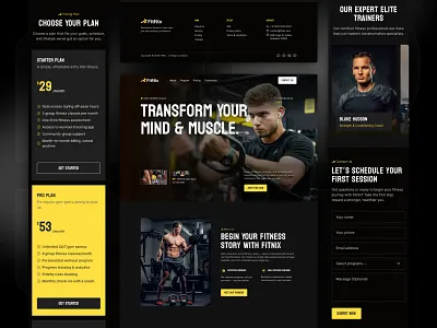 Fitnix — Modern Gym & Trainer Design agency branding creative design fitness website template framer template gym website design illustration landing page logo modern no code website template personal trainer website responsive gym website ui ux wellness coach website