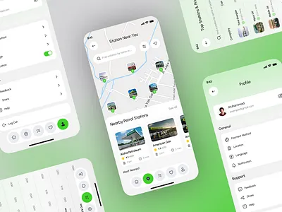 Smart Petrol Station Finder App UI app design design fuel fuel finder fuel station gas station app ios mobile app mobileappdesign petrol petroleum petrolstationlocator popular design related: petroleum ui design uiux ux