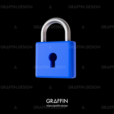 3D Security Lock Icon (Blue Ver.) password