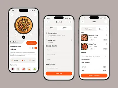 Food Order Screens 3d animation branding creative interface design dribbbleshots. dribble portfolio graphic design illustration logo motion graphics ui