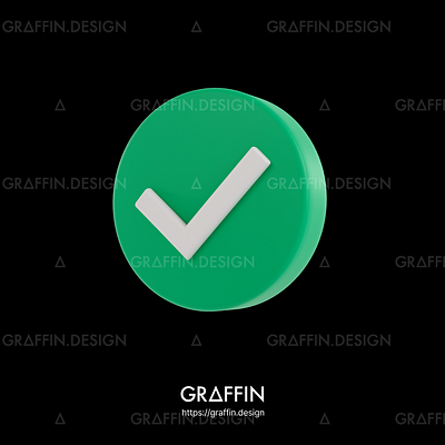 3D Complete Check Icon (Green Ver.) ui
