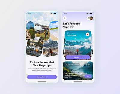 Travel Mobile App UI concept clean ui explore the world mobile ui modern design travel app travel booking travel concept travel design travel guide travel mobile app travel ui