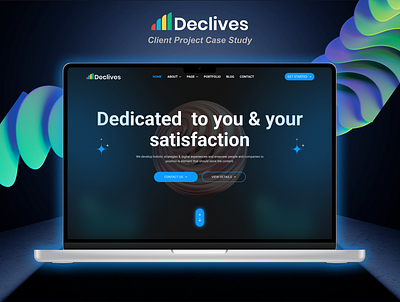 Declives — Corporation Website Design app dark landing page mobile app ui uiux w web design website