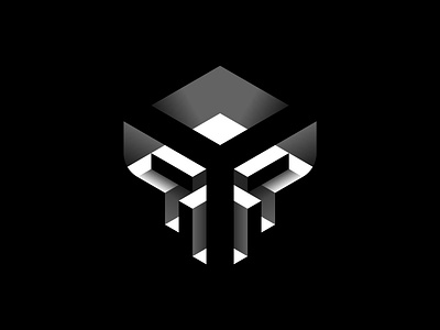 Skull Cube Logo abstract cube digital geometric logo precise skeleton skull tech