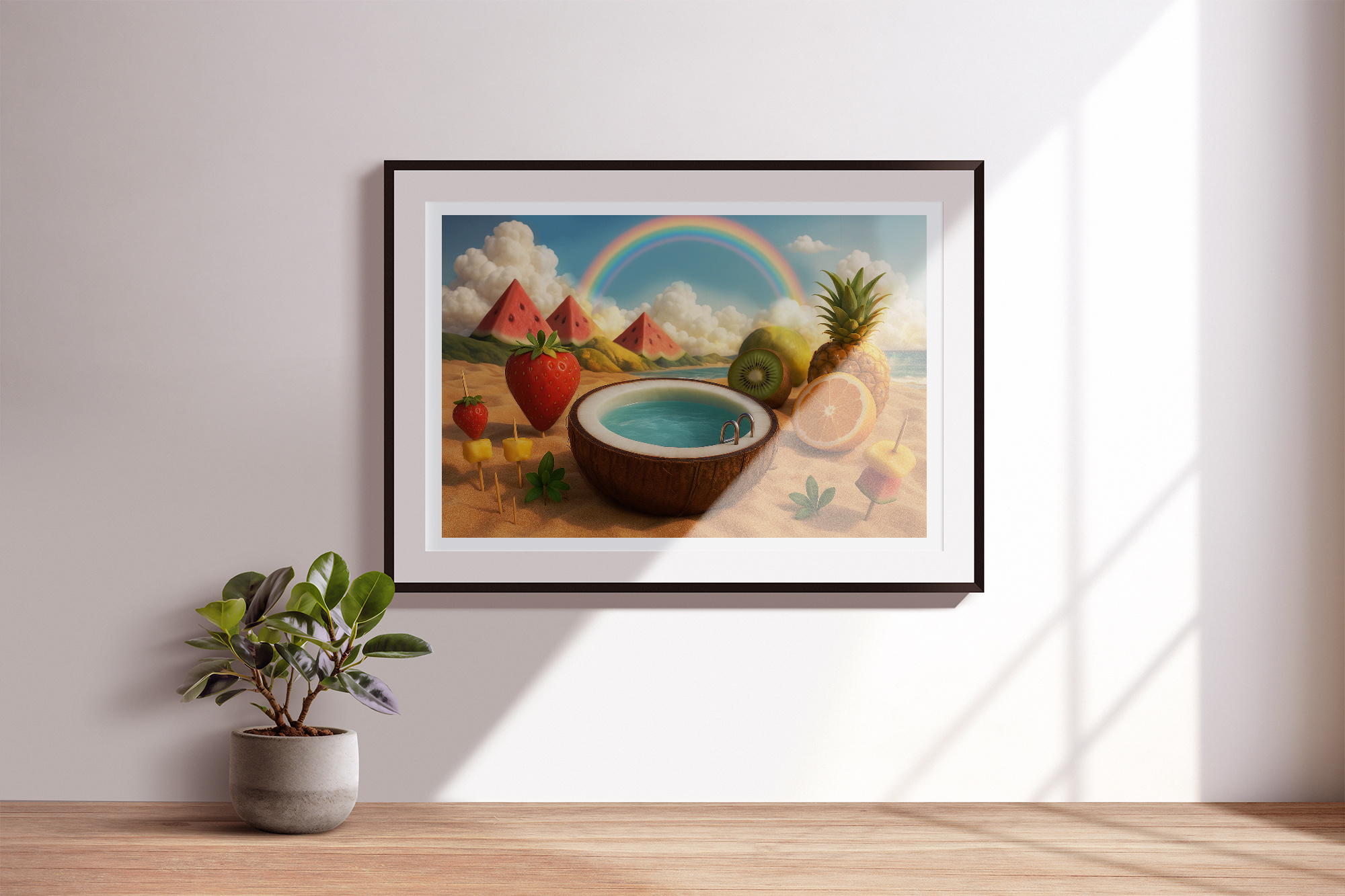 Fruitopia: A Surreal Taste of Summer ai ai generate ai generate image artificial intelligence collage collage art collage composition collage inspiration digital media editorial illustration fruits generate graphic design photo photo collage photoshop print summer surreal surrealism