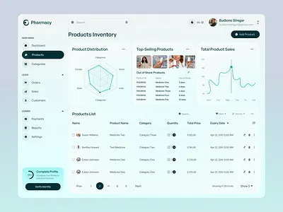 Pharmacy Dashboard – Product Page UI dashboarddesign healthcare inventorydashboard medicalui medicine medicineinventory pharmacy pharmacy dashboard pharmacy online shop pharmacy website pharmacydashboard pharmacymanagement pharmatech product productpageui uidesign uxdesign
