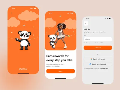Login Page - Walking Application app desgin input field log in login login form login page mobile mobile app onboarding register sign in sign up splash screen ui ui design ux design walking app