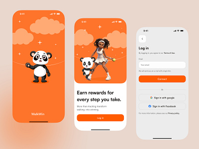 Login Page - Walking Application app desgin input field log in login login form login page mobile mobile app onboarding register sign in sign up splash screen ui ui design ux design walking app