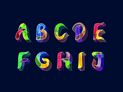 Mosaic Glass Alphabet 3d alphabet design font glass graphic design letters logo mosaic type typeface typography