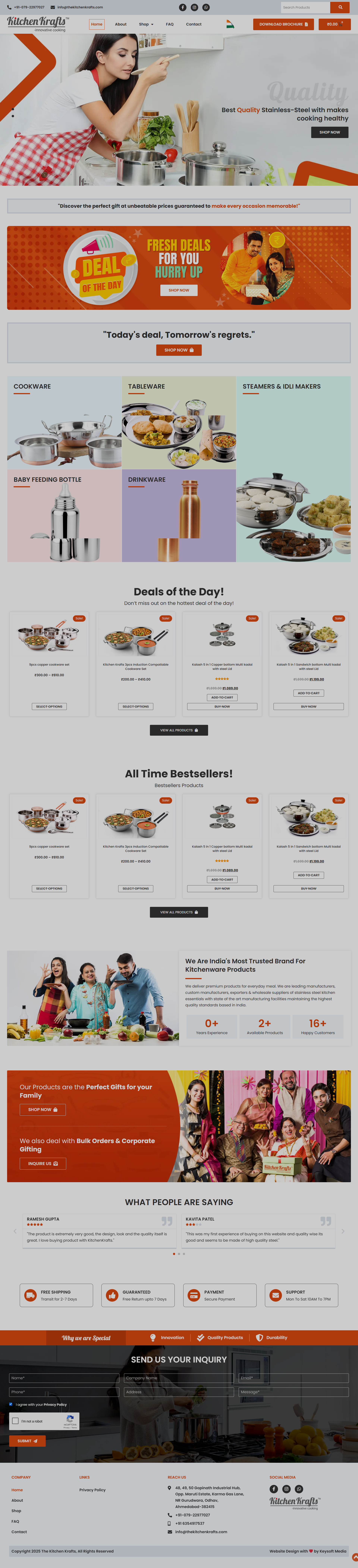 E-commerce WordPress website page builder creativewebsite ecommercewebsite elementor elementor pro figma keysoft media kitchenutensils modernwebsite onlinestore paymentgateway psd stainlesssteelwebsite steelwebsite utensilswebsite webdesigner website design woocommerce wordpress wordpressdeveloper wordpresswebsite