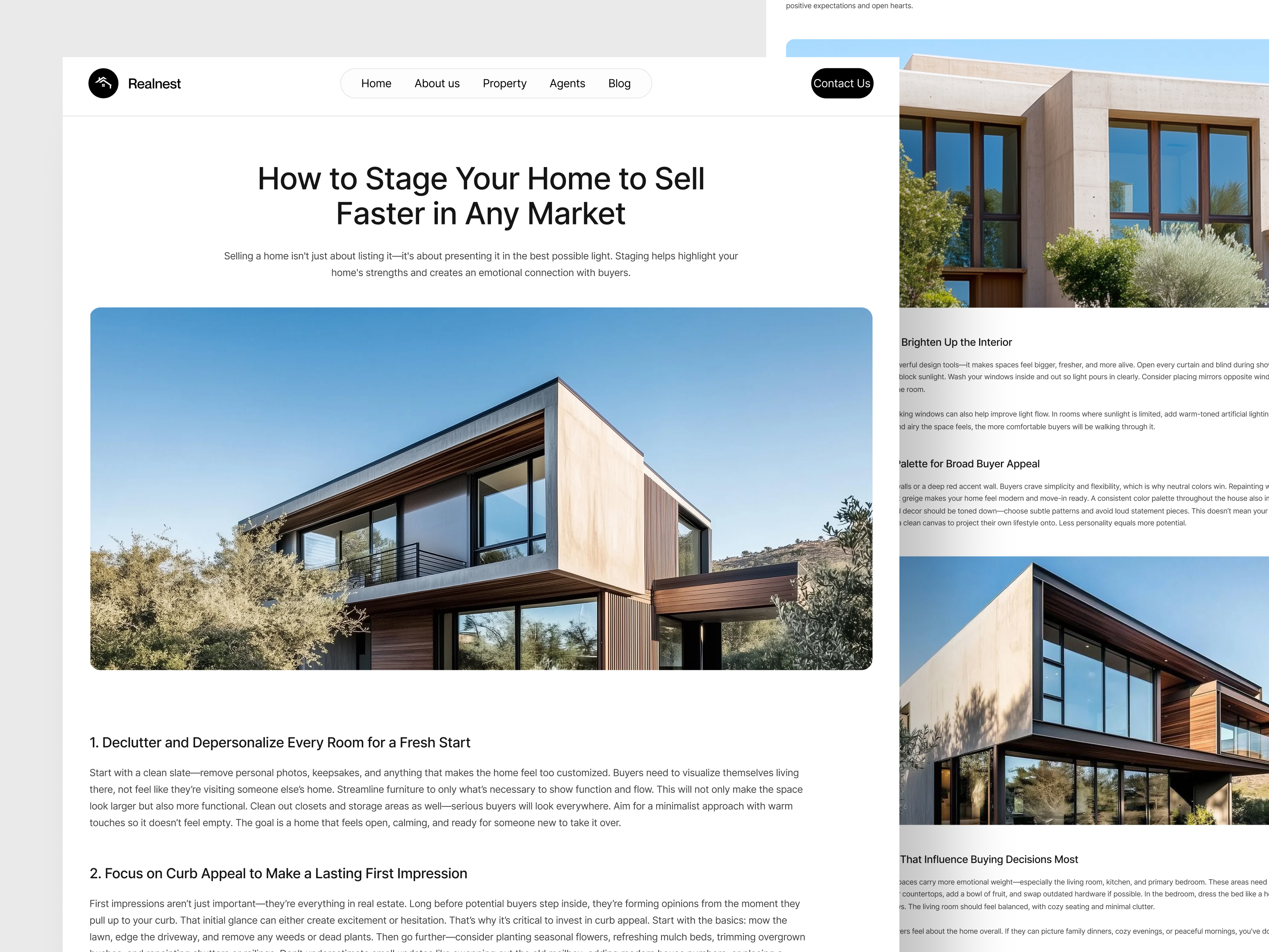 Example of Real Estate Website/Landing Page Design