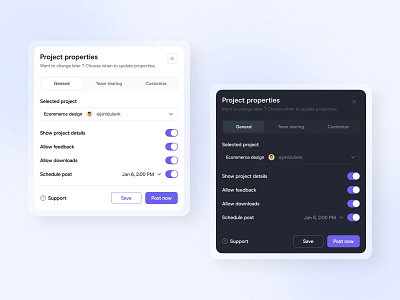 Properties settings UI figma minimal settings toggle uiux ux design